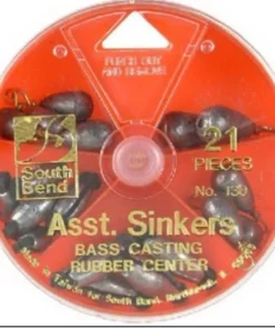 South Bend 21 Piece Rubber Center And Bass Casting Sinker Selector Pack FISHING TACKLE
