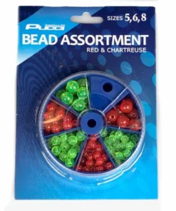 Pucci Bead Assortment Sizes 5, 6, And 8 Red And Chartreuse